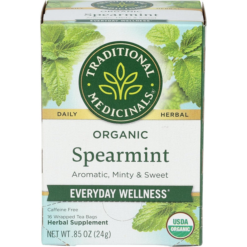 Traditional Medicinals Organic Spearmint herbal tea, Fair Trade Certified, 16 ct
