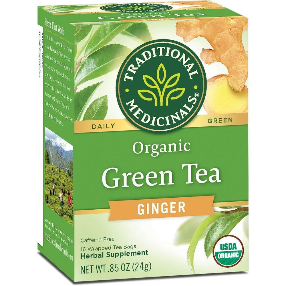 TRADITIONAL MEDICINALS TEA,OG1,GREEN W/GINGER, 16 BAG