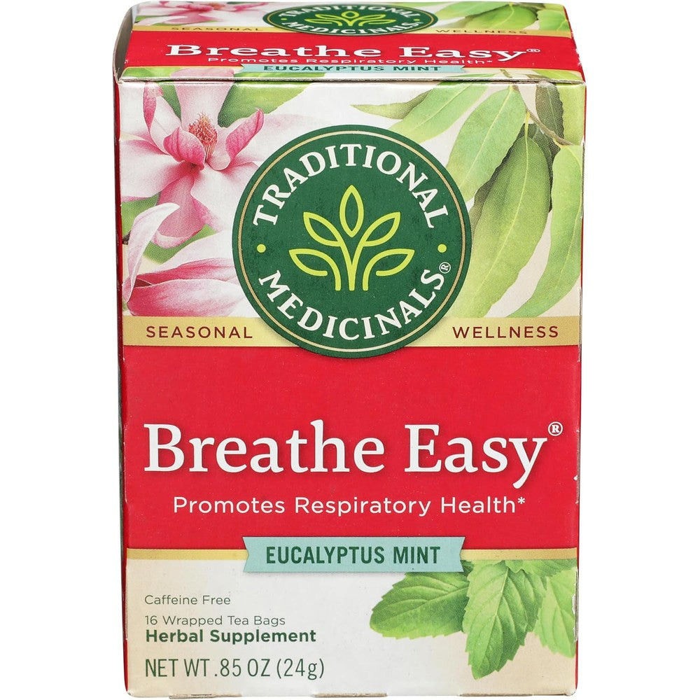 Traditional Medicinals - Breathe Easy Seasonal Tea - Promotes Respiratory Health - 16 Tea Bags