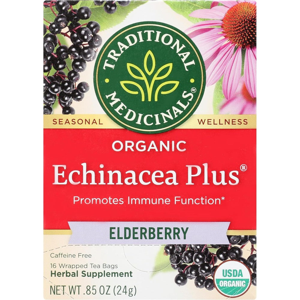 Traditional Medicinals, Tea Echinacea Plus Elderberry Organic, 16 Count