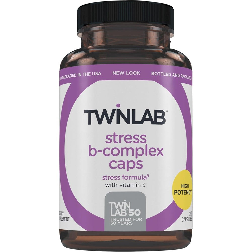 Twinlab Stress B-Complex Caps - Energy Support Supplement with Vitamin B12 and B6-250 Capsules