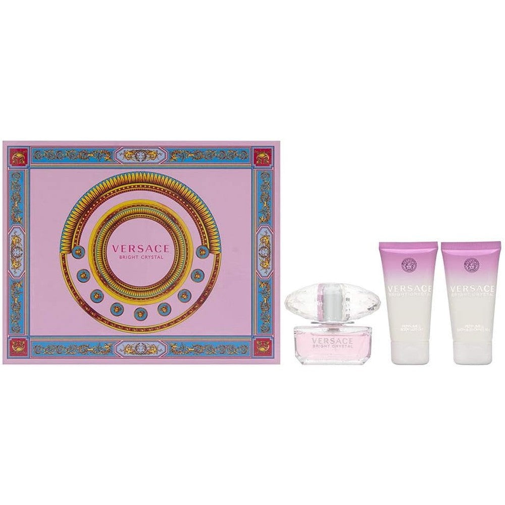 Versace Bright Crystal 3 Pieces Gift Set for Women, (Eau de Toilette Spray + Body Lotion + Shower Gel) 1.7 Ounce Each