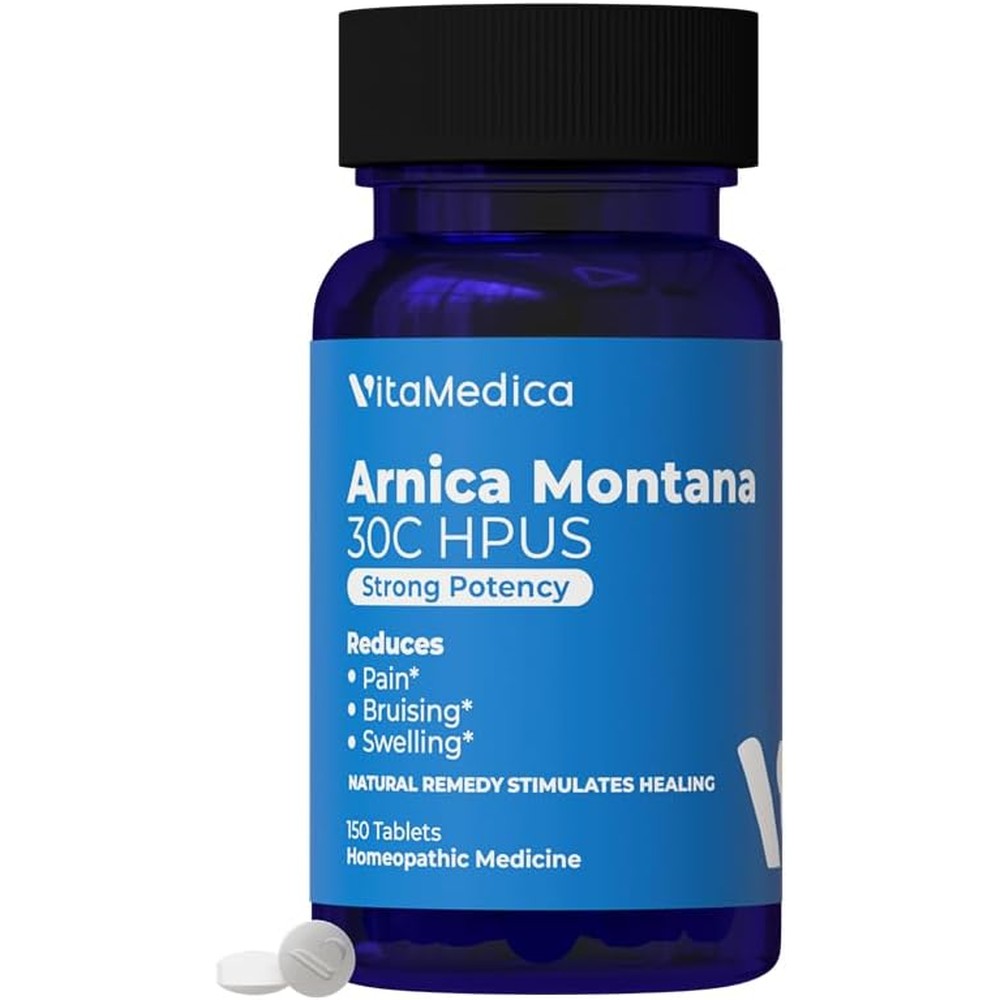 VitaMedica Arnica Montana 30C Rapid Dissolve Tablets for Natural Pain, Bruising, and Swelling Support - Homeopathic Medicine for Injury and Surgery Recovery - 150 Ct - 50 Servings