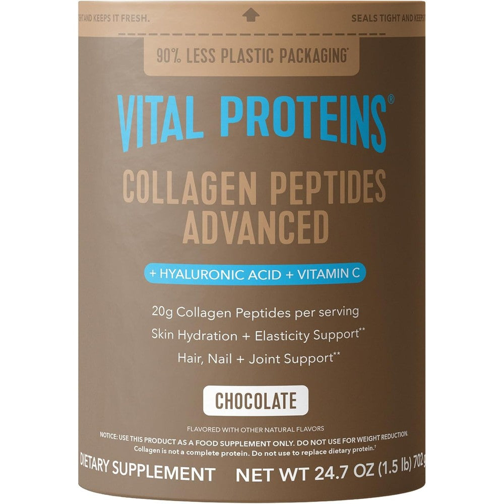 Vital Proteins Collagen Peptides Advanced Chocolate 24.7 Ounce front canister buy online