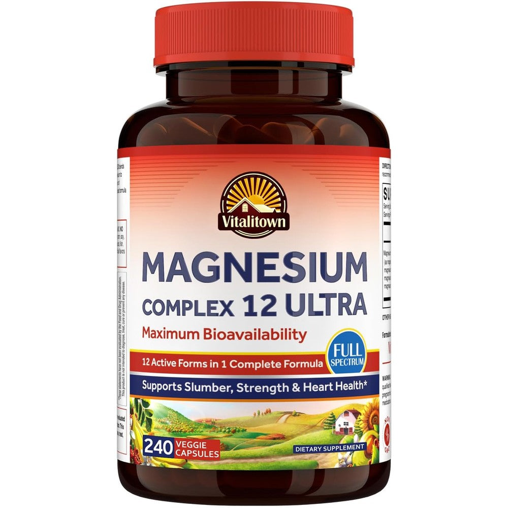 Vitalitown magnesium complex supplement bottle front view high absorption
