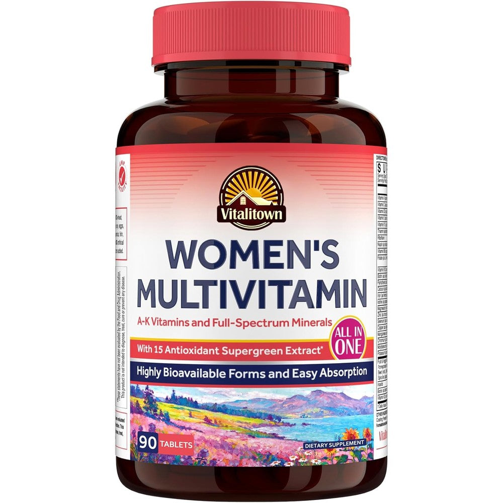 Vitalitown women's multivitamin front view bottle packaging