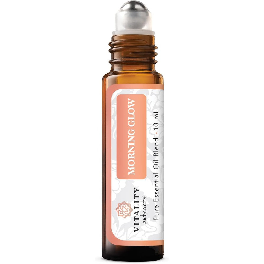 Vitality Extracts Morning Glow - Roll-On, Daily Moisturizing Serum, Avocado Oil, Tone, Rosehip, Vegan, Supple Skin, Radiant, All Skin Types, Hydrates & Nourishes