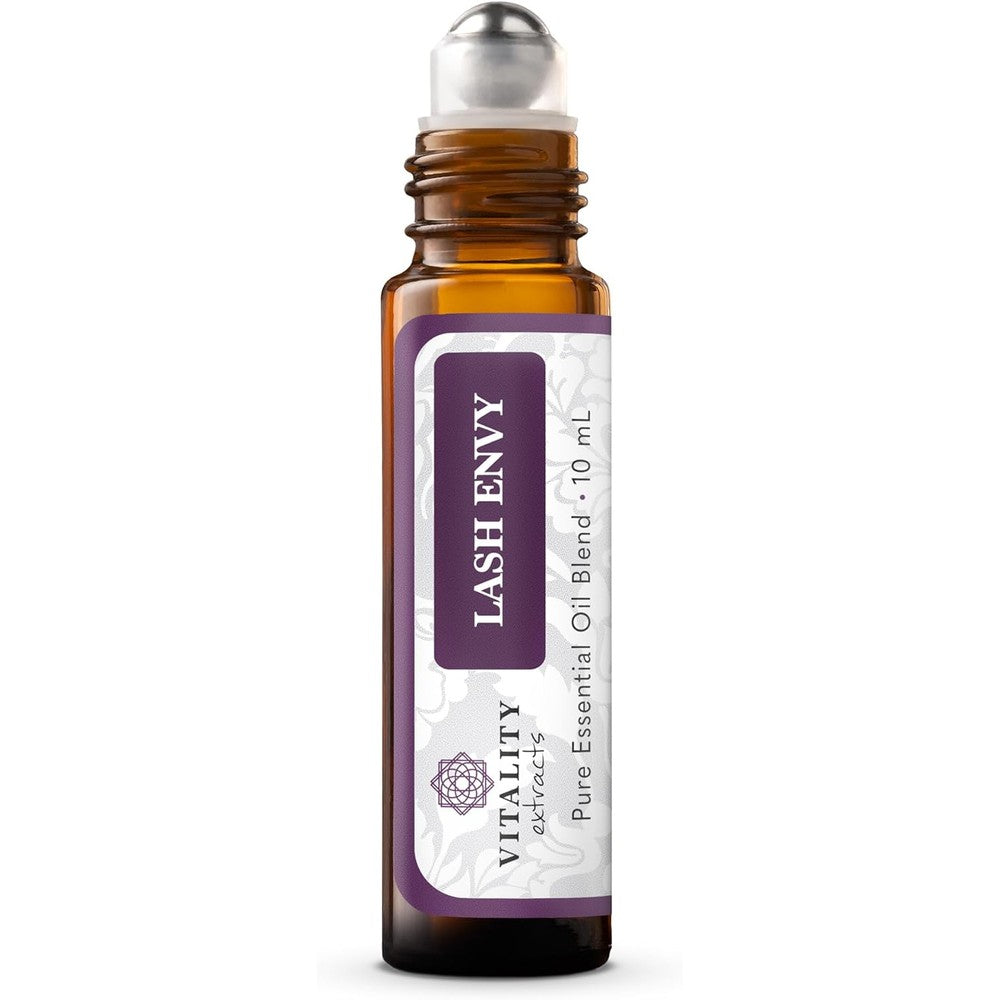 Vitality Extracts Lash Envy Roll-On - Eyelash Enhancing Serum, Essential Oil Blend, Castor Oil, Thicker & Fuller Looking Lashes, Fatty Acids