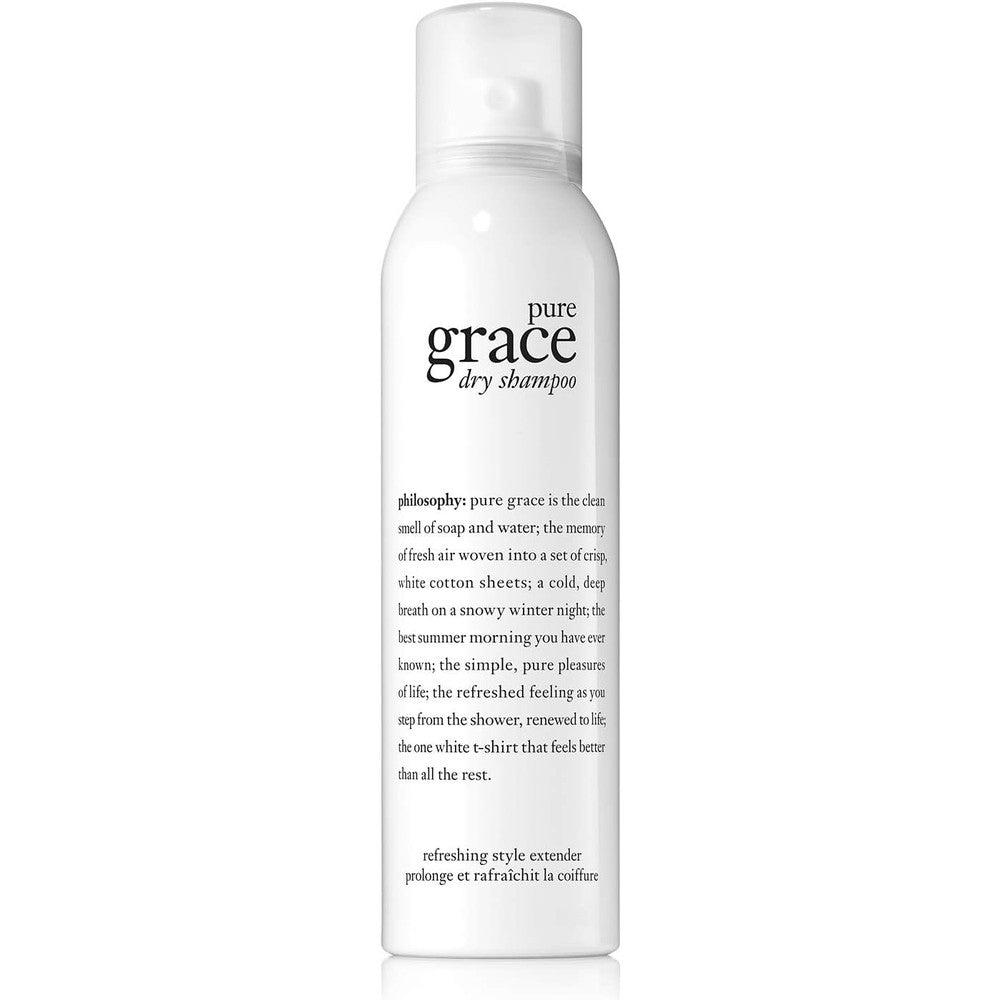 Philosophy Pure Grace Dry Shampoo front view bottle for instant hair volume.