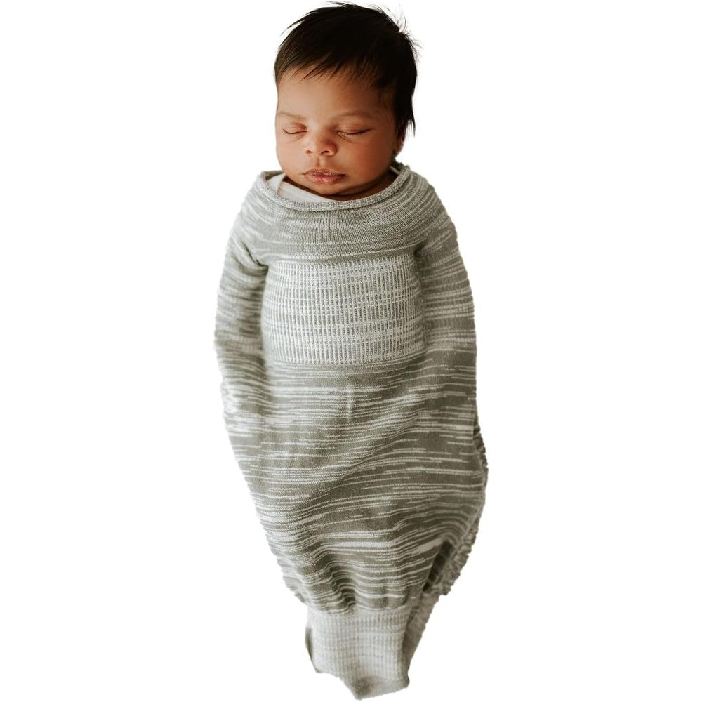 Swaddelini grey baby swaddle sleep sack front view