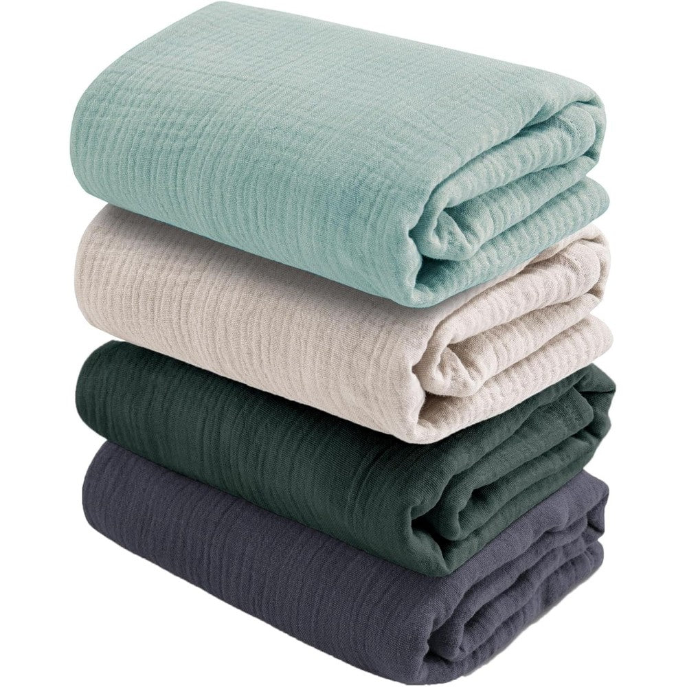 CottCare baby muslin swaddle blankets four pack set
