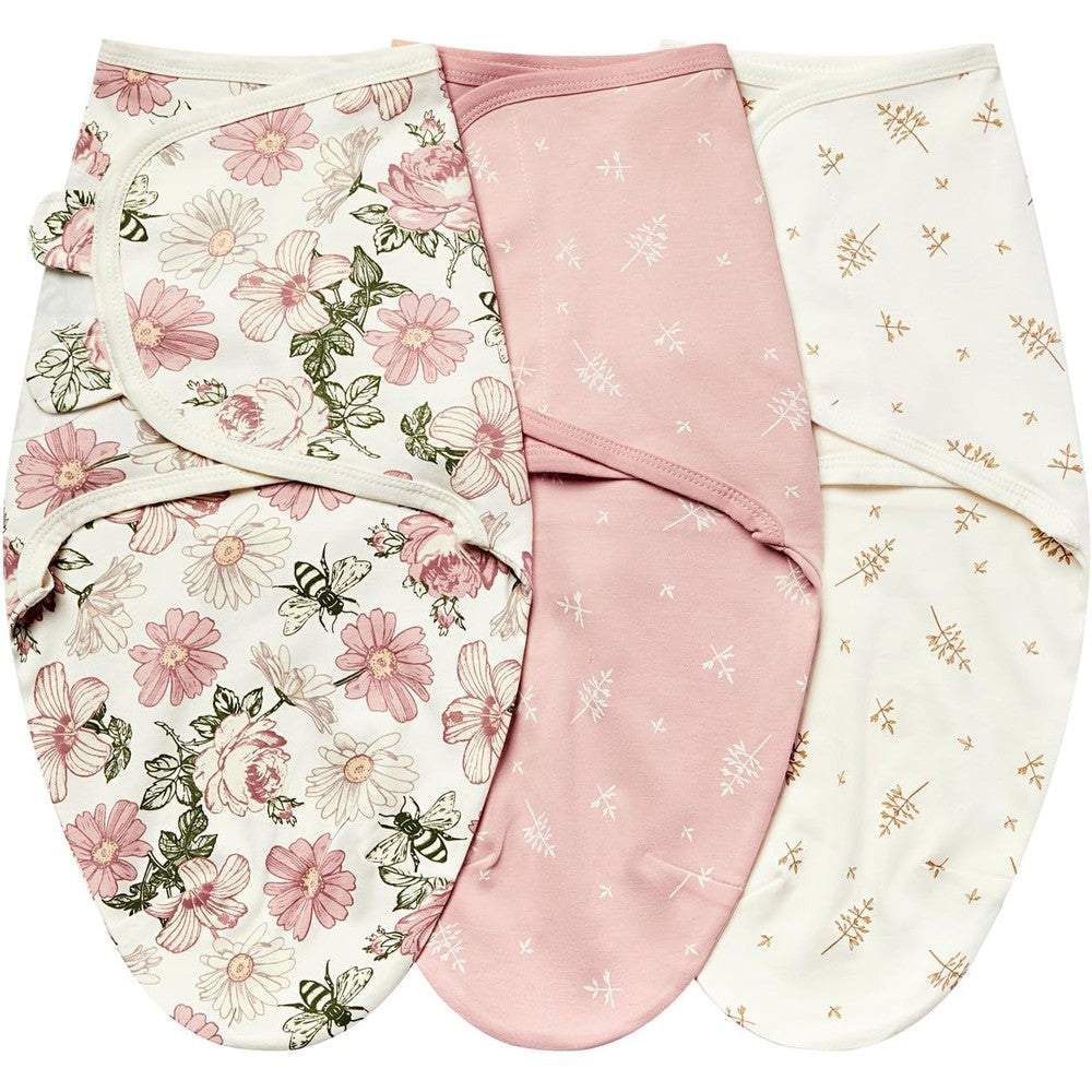 Insular baby swaddle wrap floral pattern front view