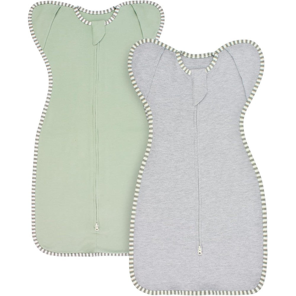 Roksuma arms-up newborn swaddle front view