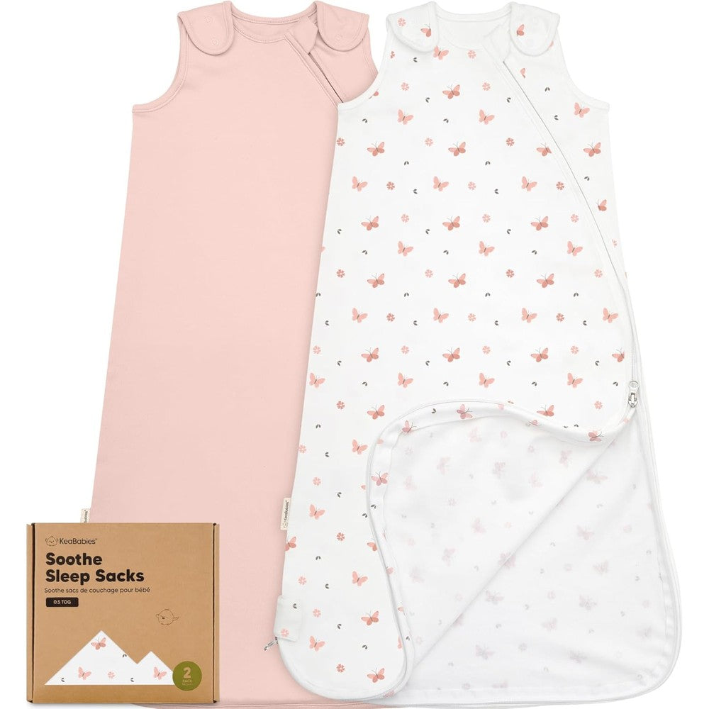 KeaBabies Soothe organic cotton baby sleep sack front view
