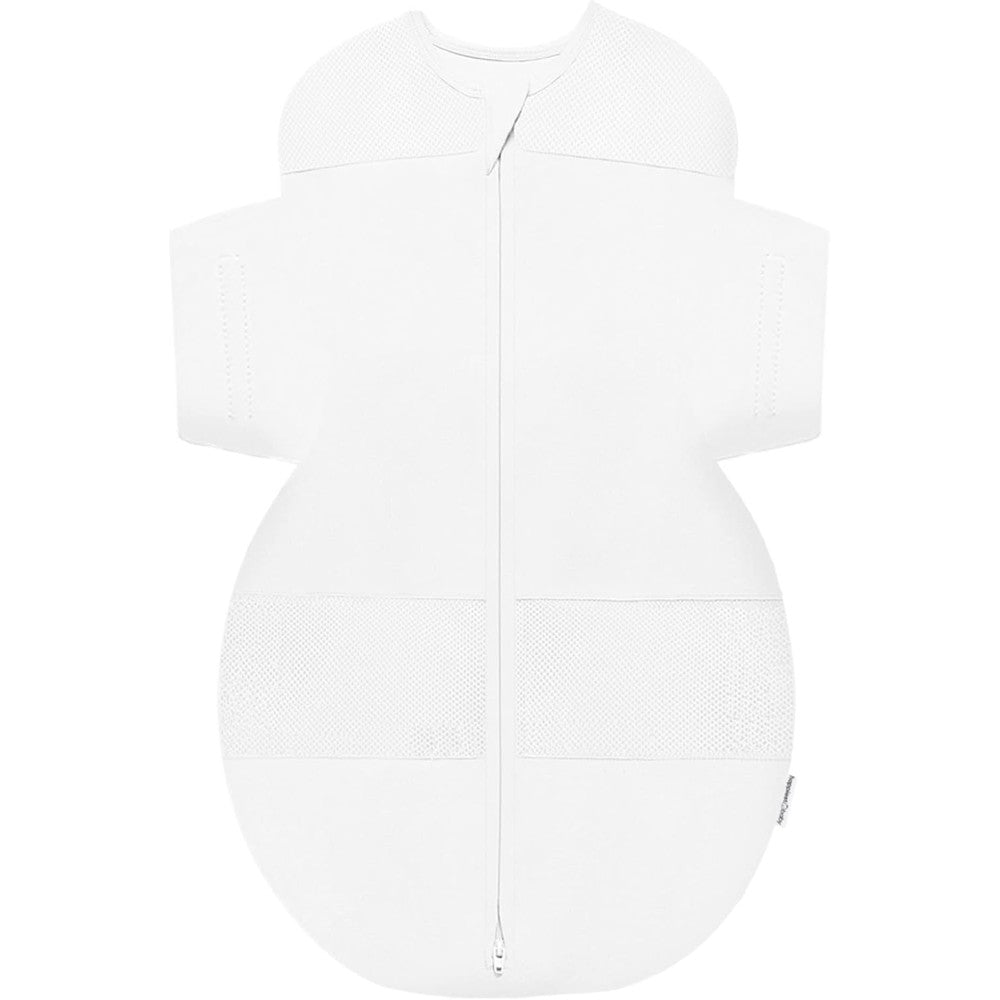 Happiest Baby SNOO Sleep Sack front view white organic cotton swaddle