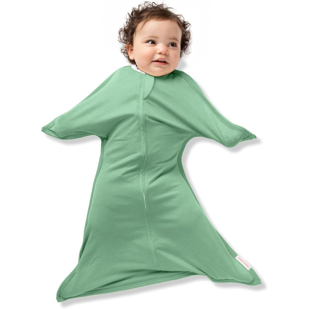 SleepingBaby Zipadee-Zip transition swaddle basil front view