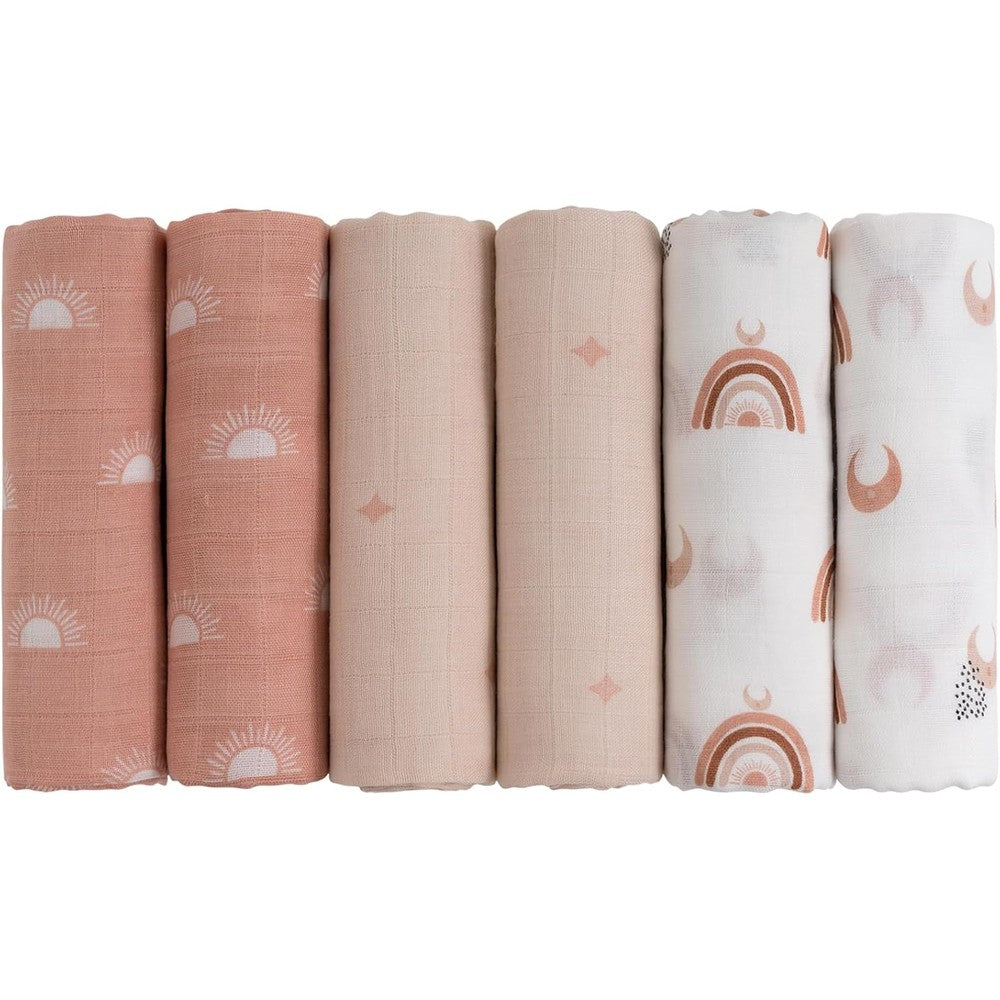 Gllquen Baby muslin swaddle blankets front view
