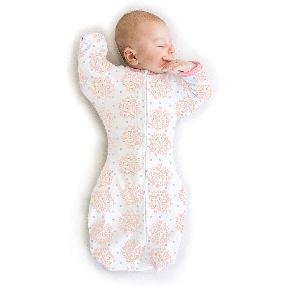 SwaddleDesigns Transitional Swaddle Sack Heavenly Floral Pink front view