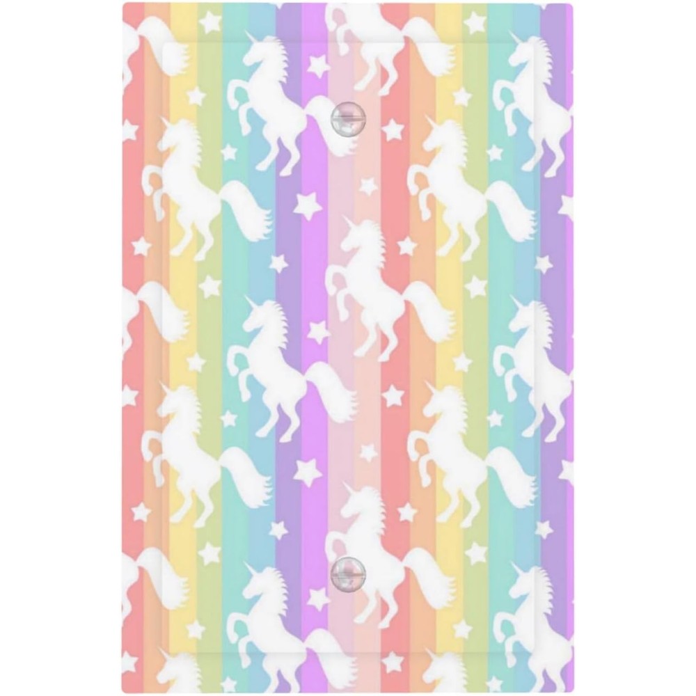 JIEXUTE rainbow unicorn blank wall plate front view decorative kids switch cover