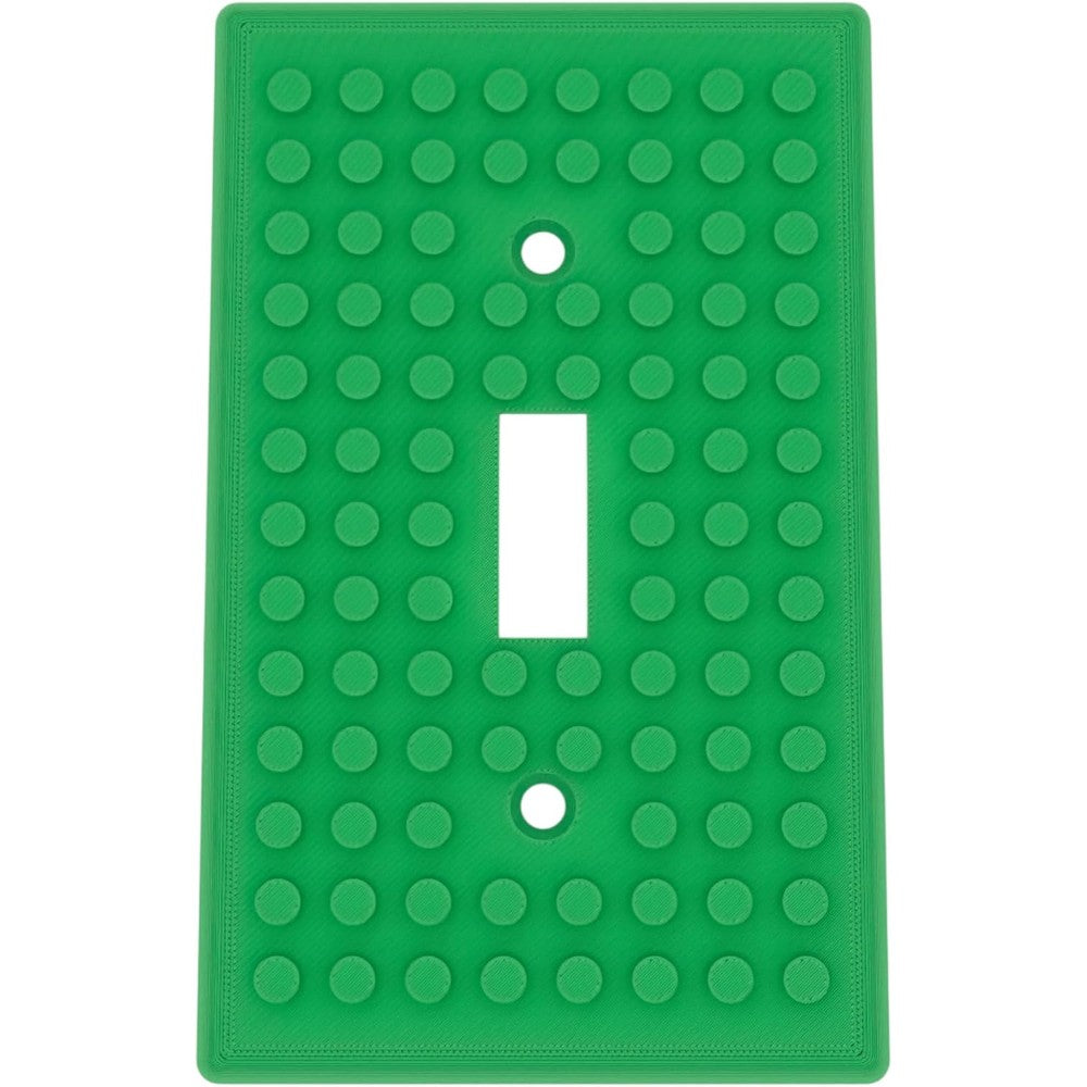 Aunt Lo's Supply Co Building Brick Light Switch Cover Plate front view in matte grass green.
