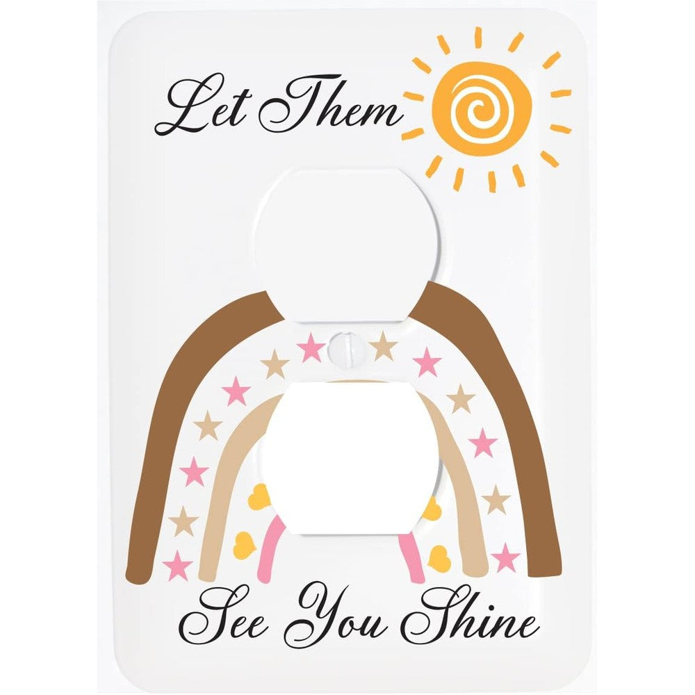 Presto Light Switch Plate Covers bohemian sun and rainbow nursery outlet cover front view