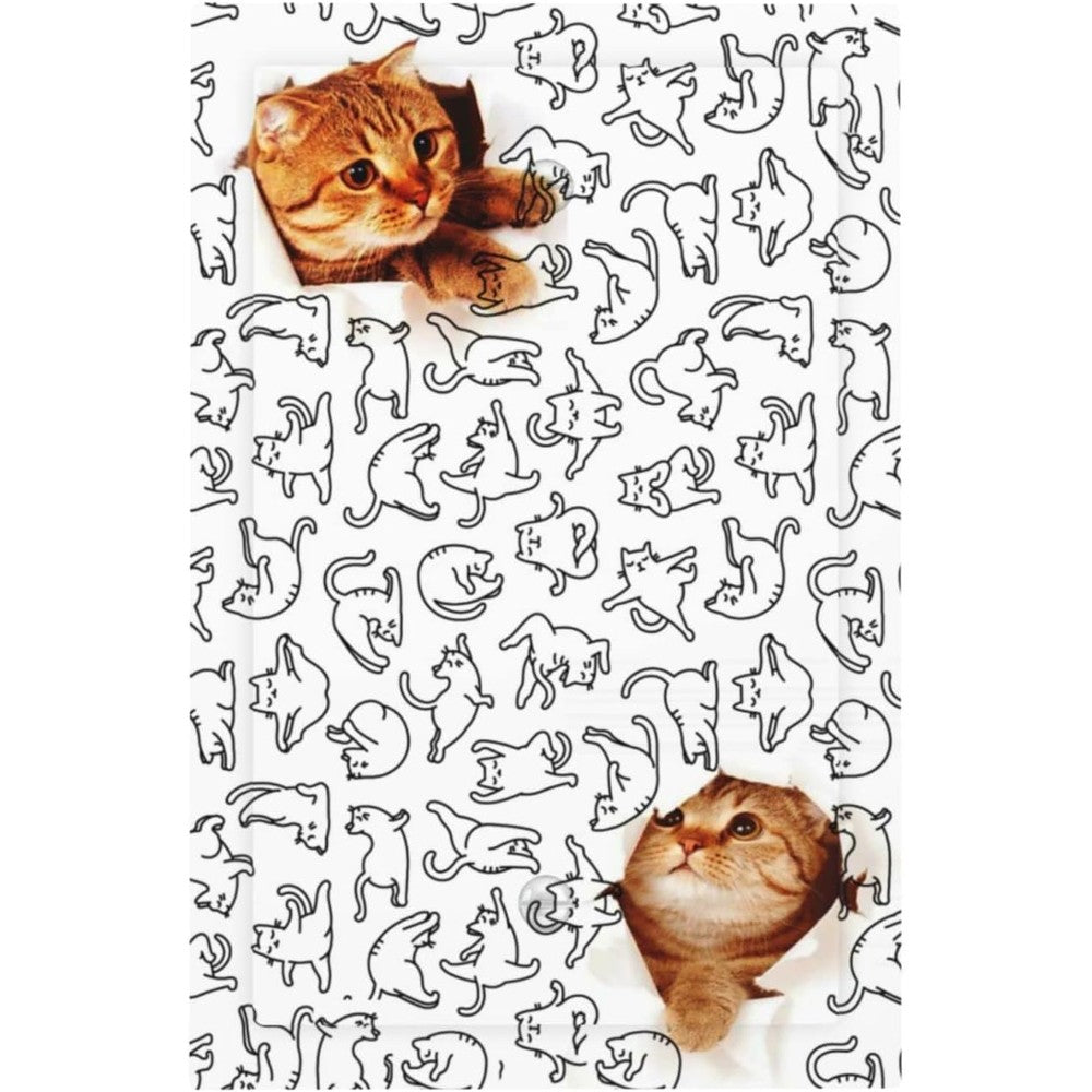 DJTRRF cute cat single blank wall plate front view showcasing premium kitten design print