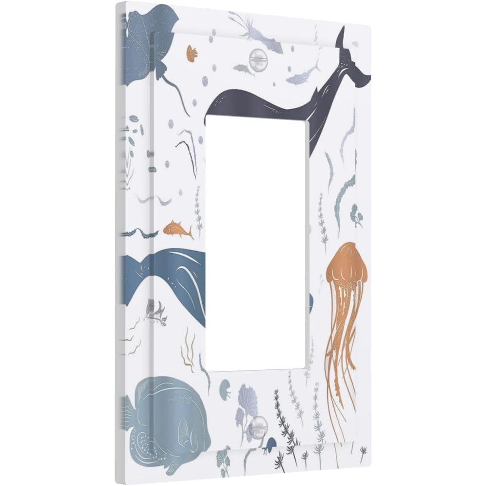 Wpshijia kids sea animal single rocker light switch cover front view showing vibrant nautical nursery decor layout