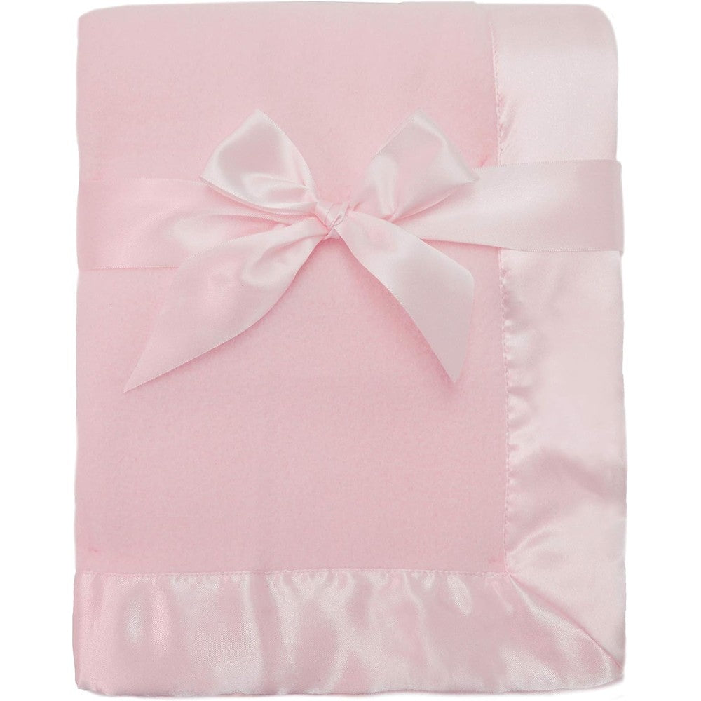 TL Care fleece baby blanket front view showing soft pink fabric