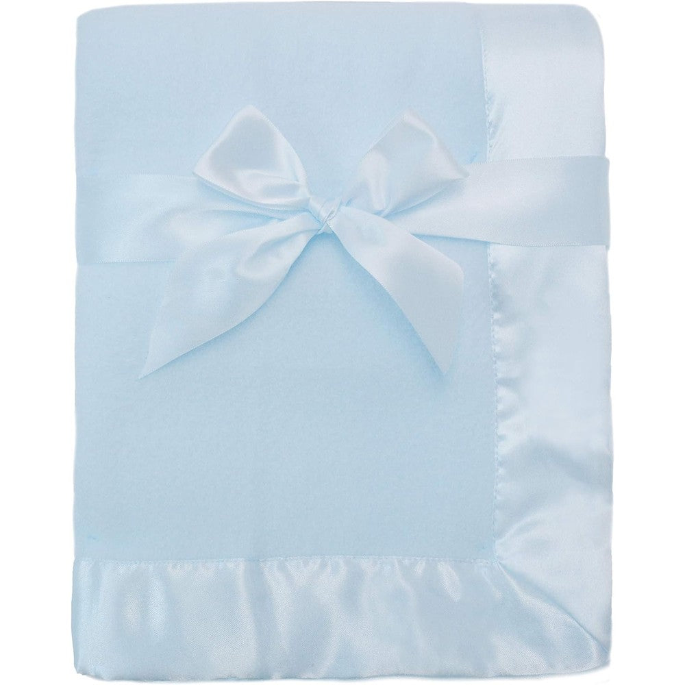 American Baby Company fleece blanket blue front view cozy infant bedding