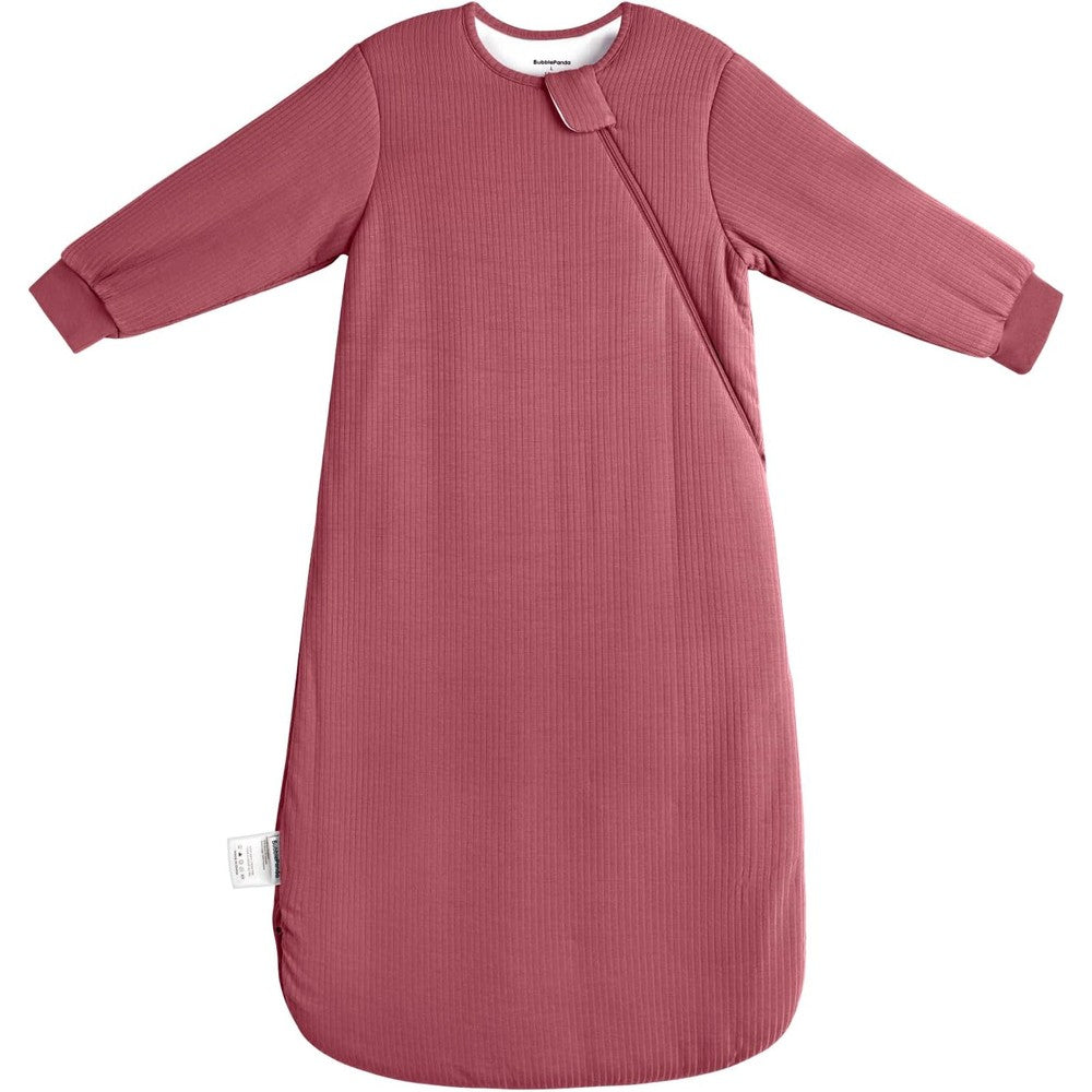 BubblePanda bamboo rayon sleep sack front view in dusty rose