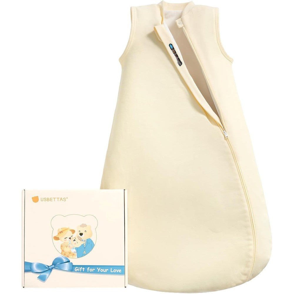Usbettas cotton baby sleep sack front view with temperature strip