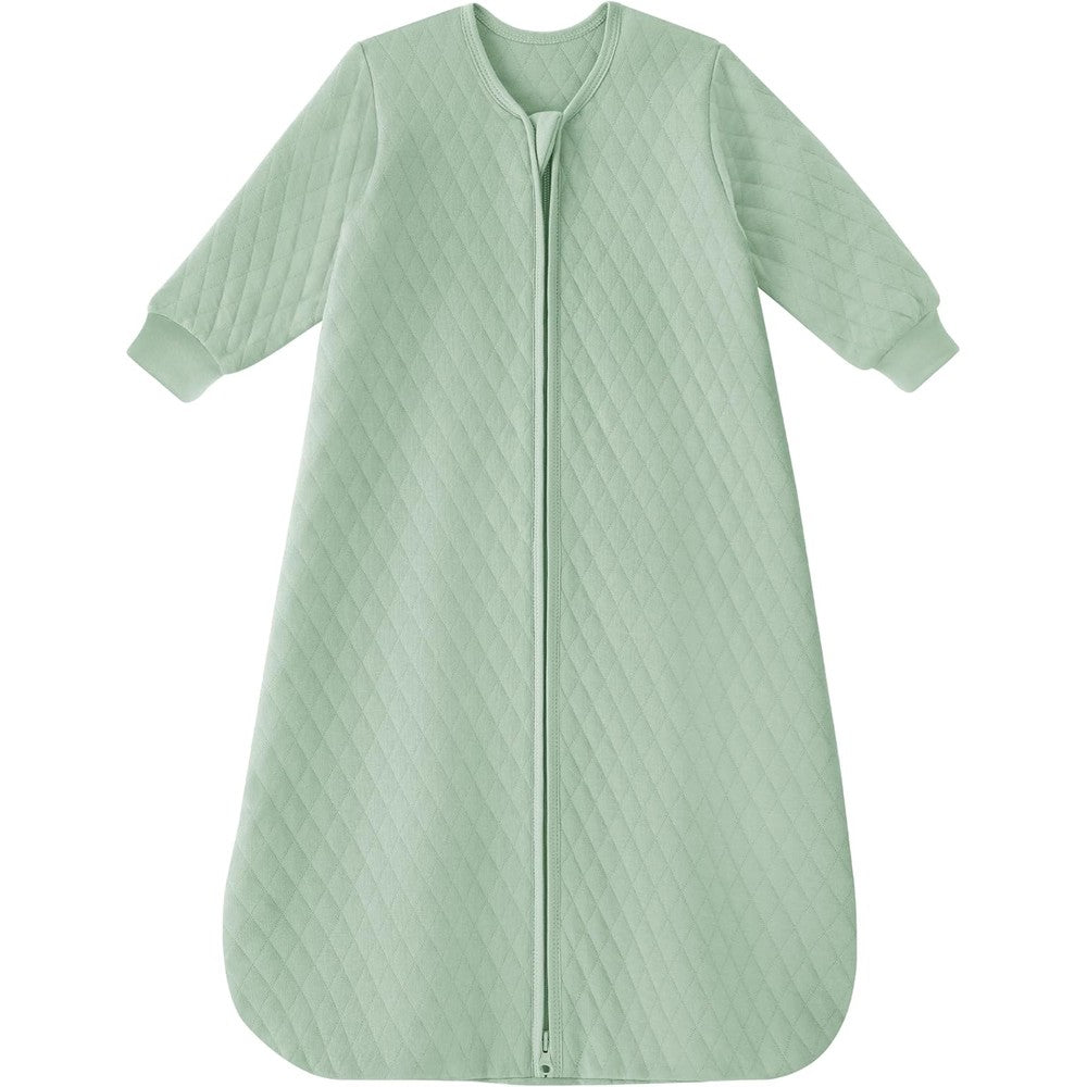 Yoofoss baby sleep sack front view quilted green
