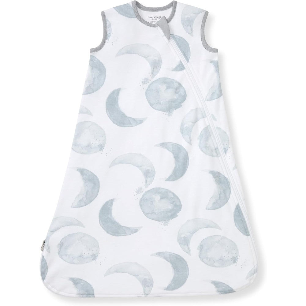 Burt's Bees Baby organic cotton wearable blanket front view in hello moon print