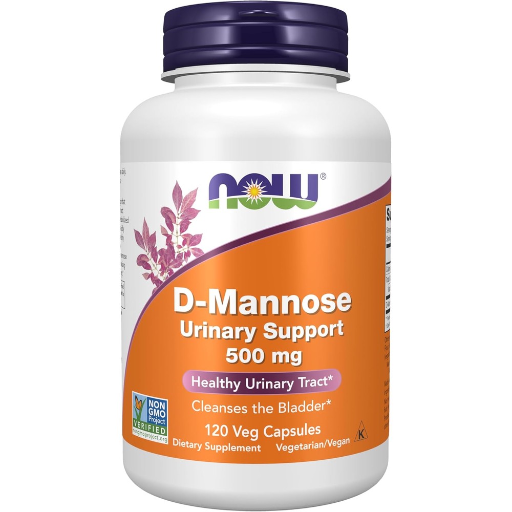 Now Foods D-Mannose 500Mg Urinary Support Supplement For Bladder Health, 120 Vegetarian Capsules - Image 1