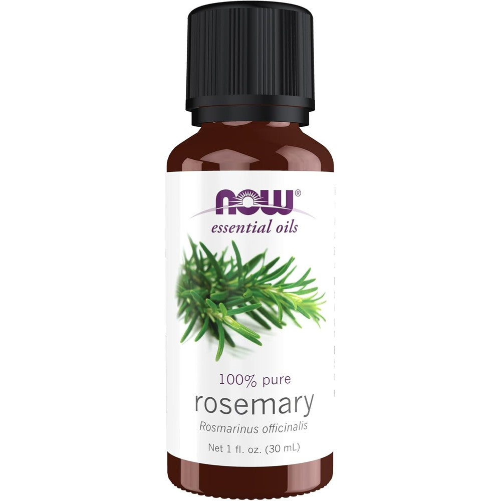 Now Foods Rosemary Essential Oil 1 Ounce front view amber bottle