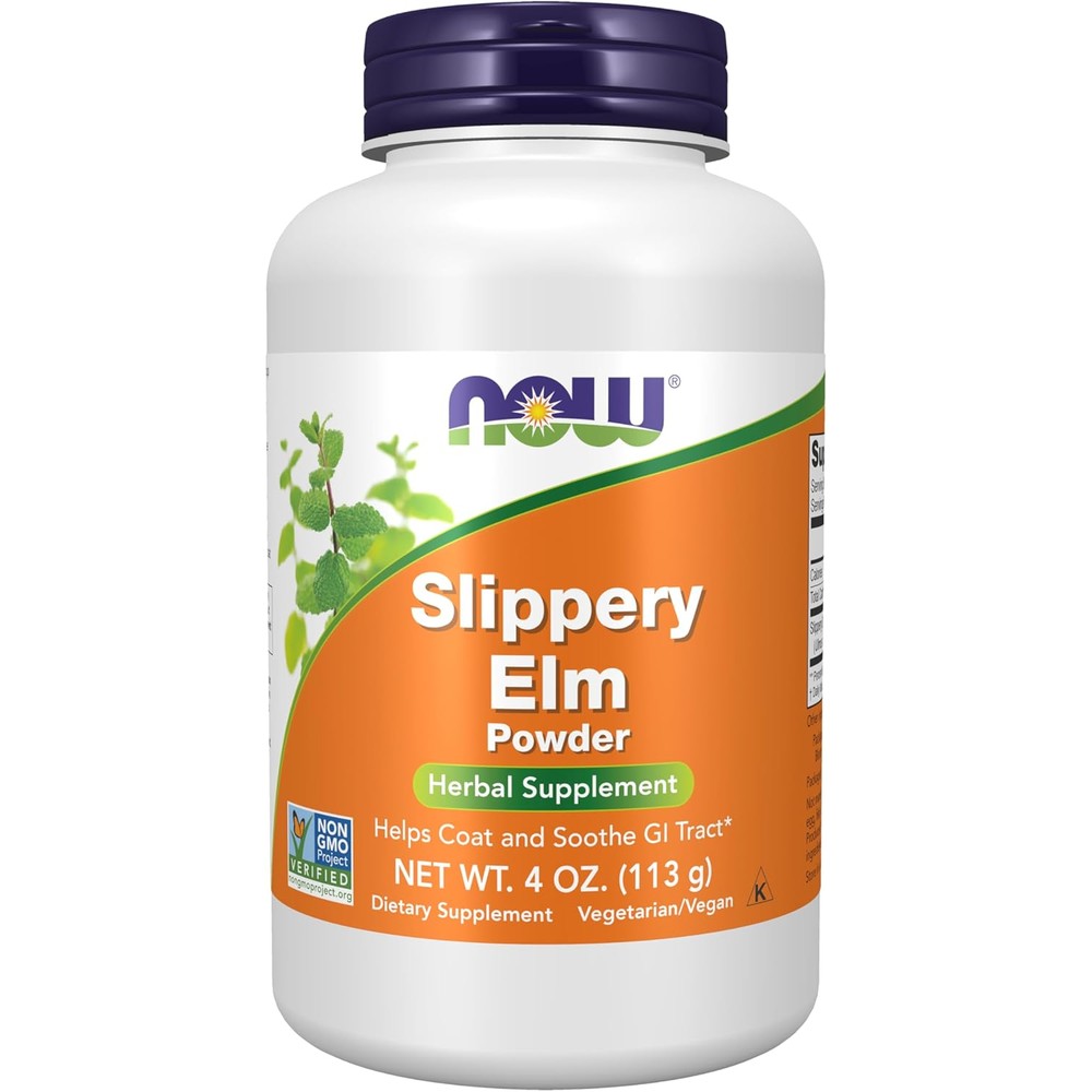 Now Foods Slippery Elm Powder 113 Grams front label view