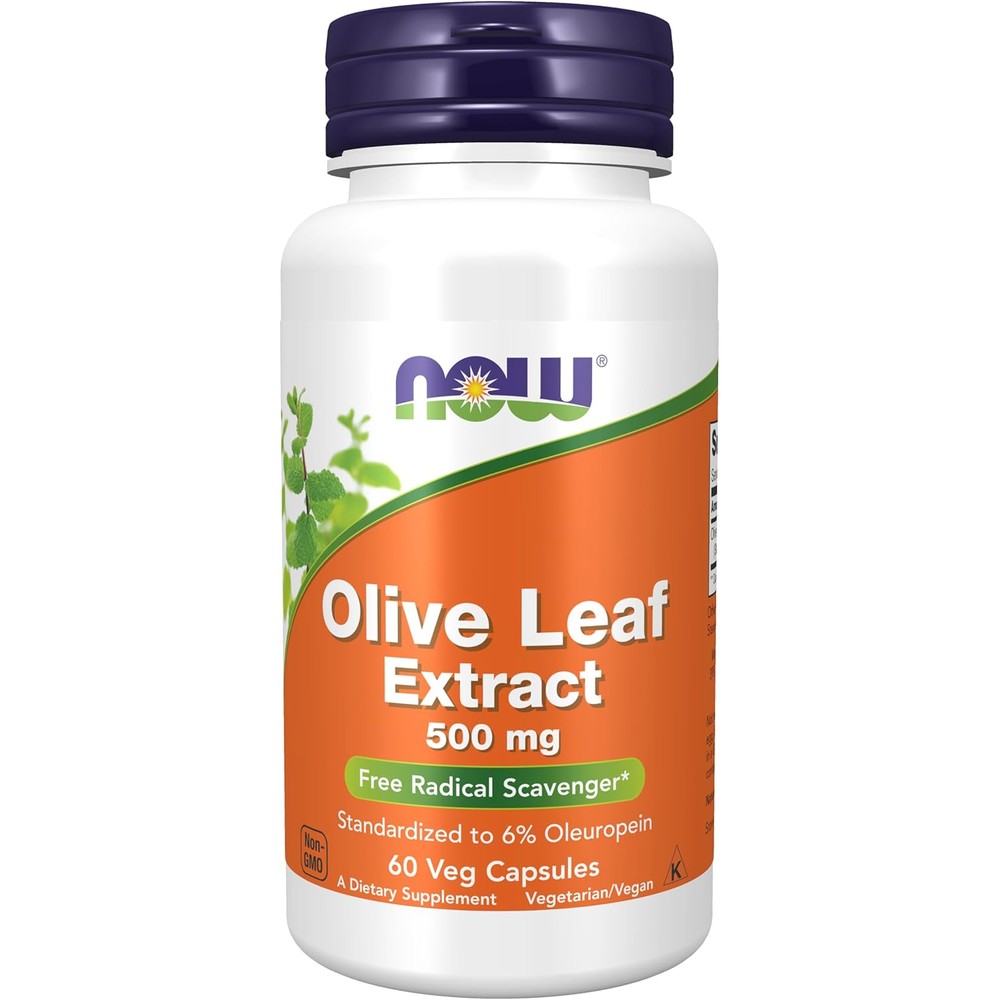 Now Foods Olive Leaf Extract 500mg front label bottle