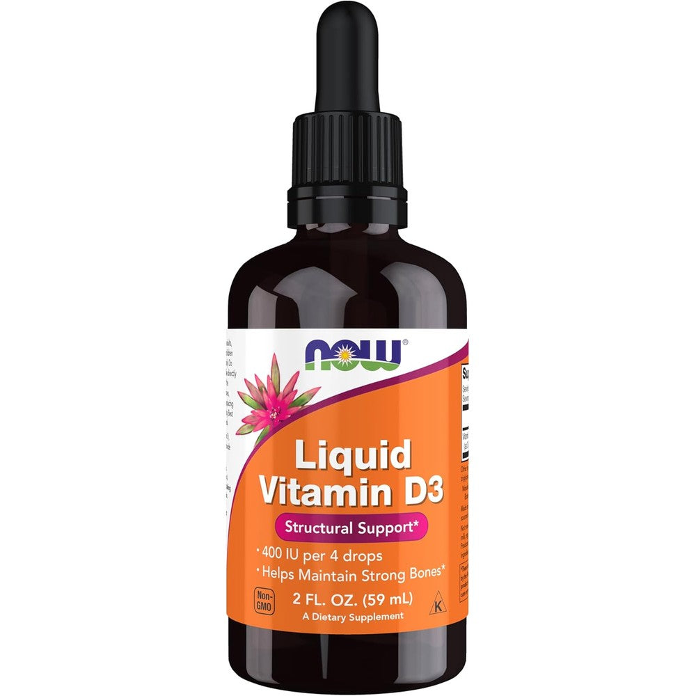 Now Foods Liquid Vitamin D3 Four Hundred International Units Per Dropper For Strong Bones And Structural Support Two Ounce