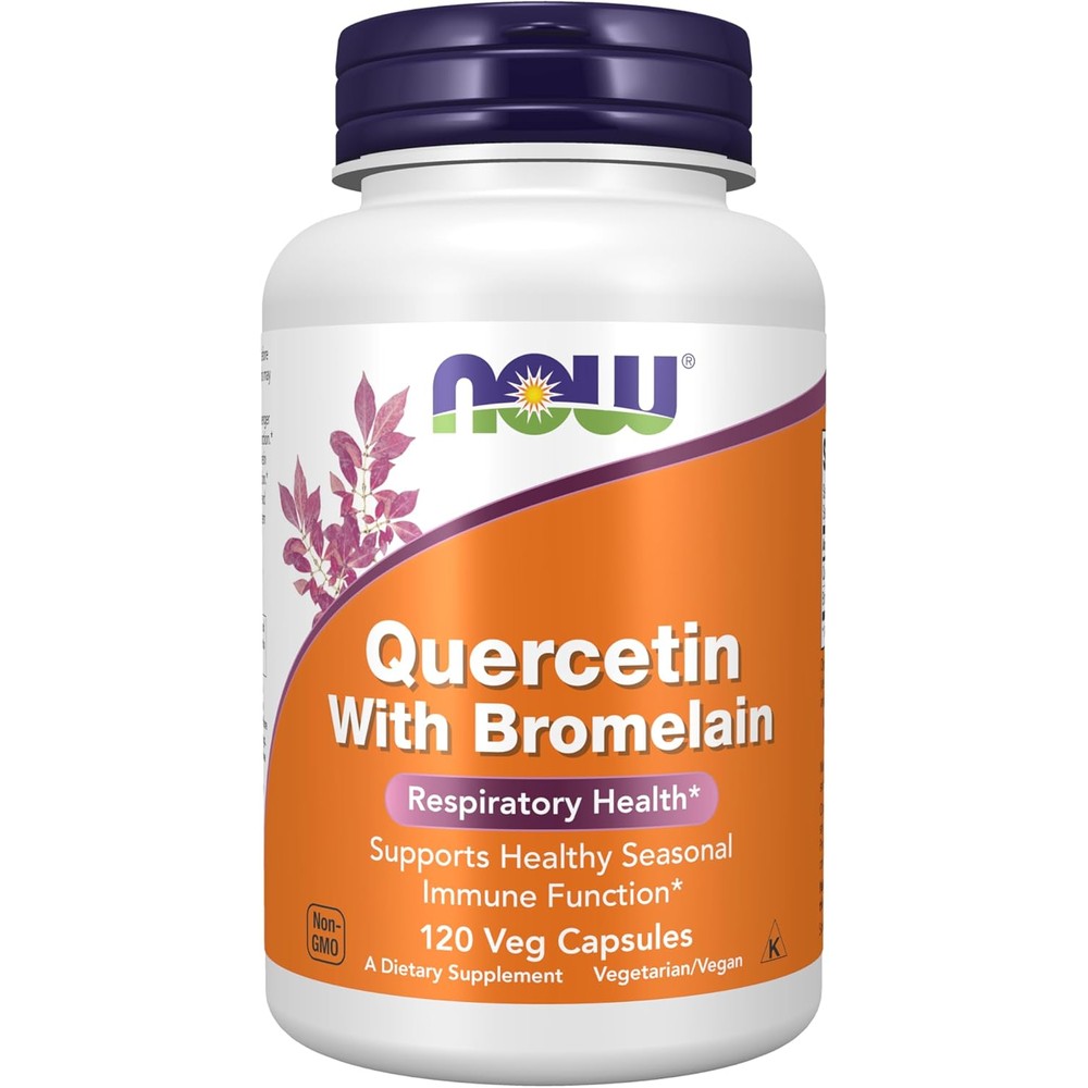 NOW Foods Quercetin With Bromelain Balanced Immune System Support Dietary Supplement One Hundred Twenty Vegetable Capsules