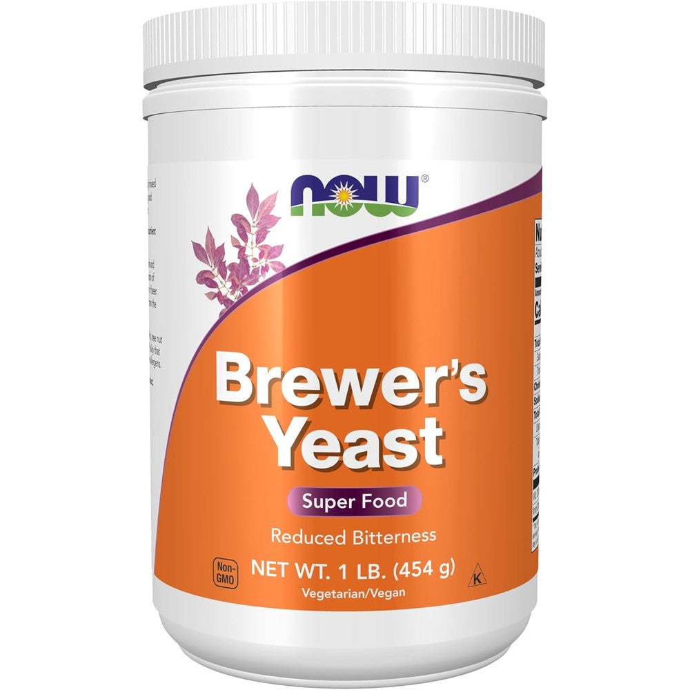 NOW Foods Brewer's Yeast Powder Reduced Bitterness Whole Food Supplement With Natural Protein And Vitamin B 454 Grams