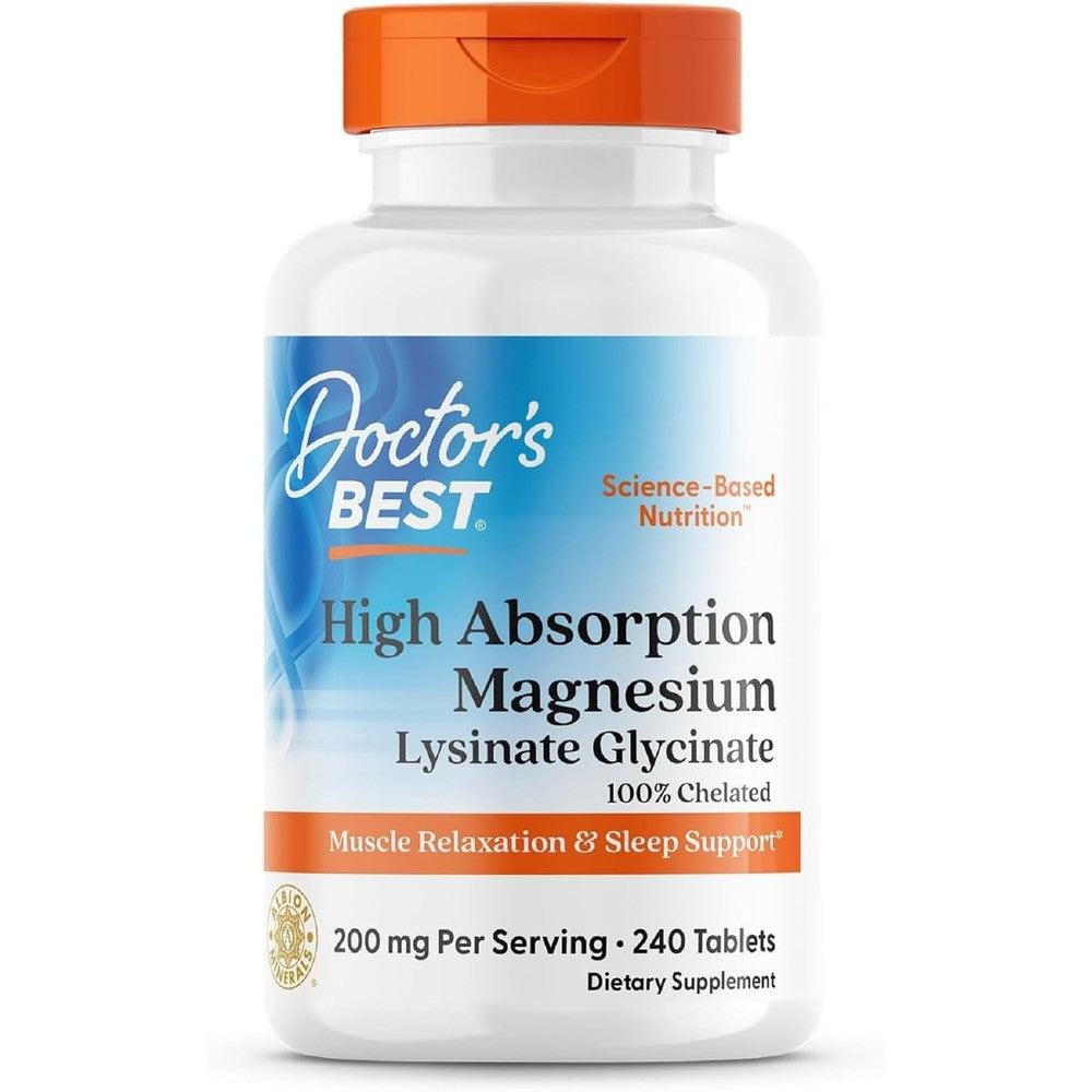 Doctors Best High Absorption Magnesium 240 Tablets front view bottle