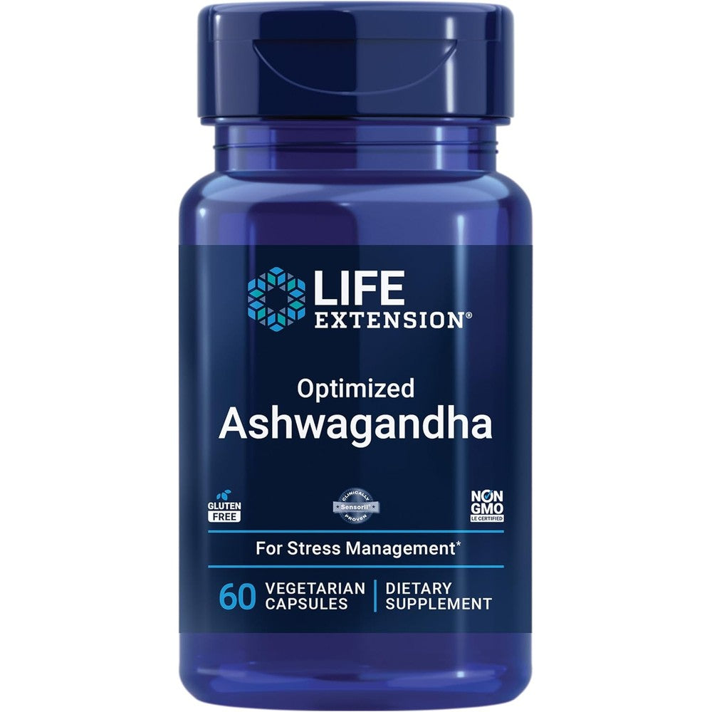 Life Extension Optimized Ashwagandha Extract Advanced Stress Management Supplement 60 Vegetarian Capsules