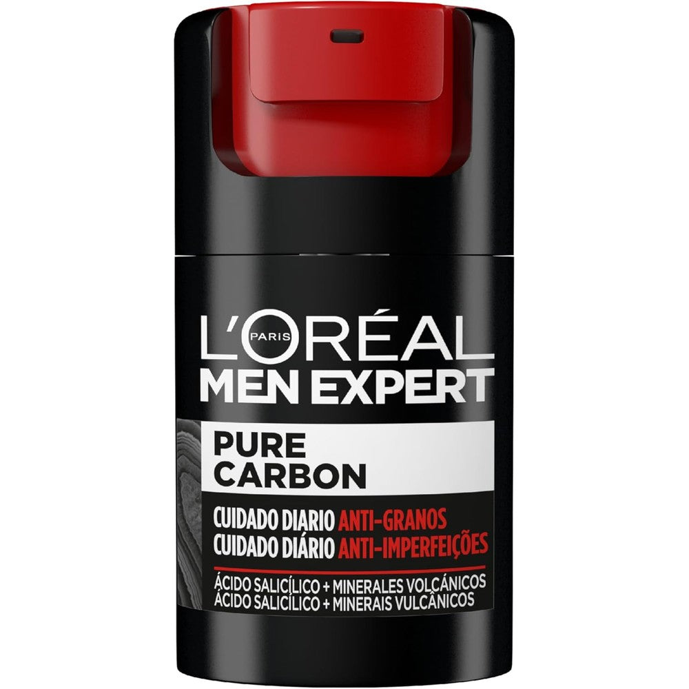 L'Oreal Paris Men Expert Pure Carbon Anti Imperfection Daily Care Moisturizer 50ml bottle front view on a clean background.