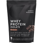 Sports Research 100 Percent Whey Protein Isolate Dark Chocolate Powder With Branched Chain Amino Acids Gluten Free 2 Pound Bulk Bag 25 Servings