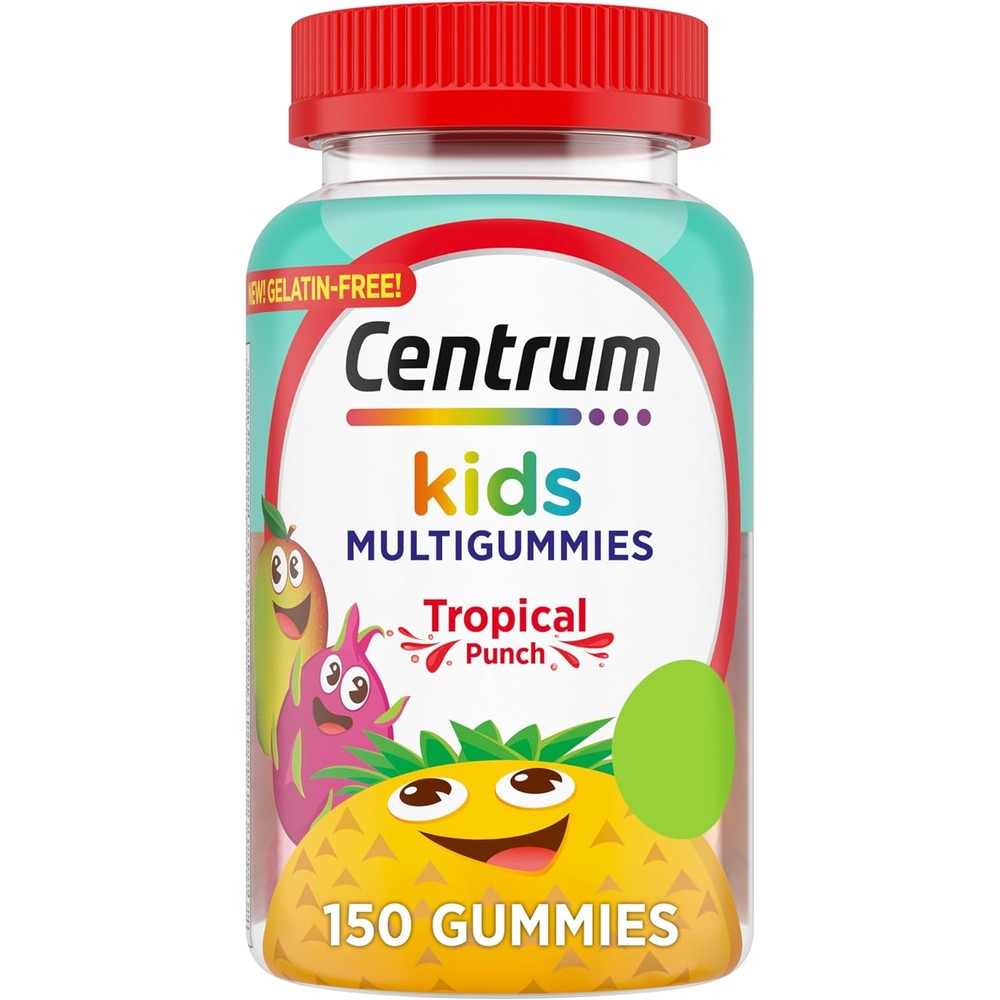 Centrum Kids Multivitamin Gummies Tropical Punch Flavor 150 Count Daily Supplement For Immune Support Energy Growth And Development