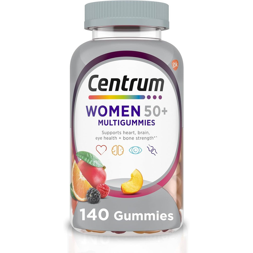 Centrum MultiGummies For Women 50 Plus Multivitamin And Multimineral Supplement With Vitamins D3 E B6 And B12 Assorted Fruit Flavor 140 Count