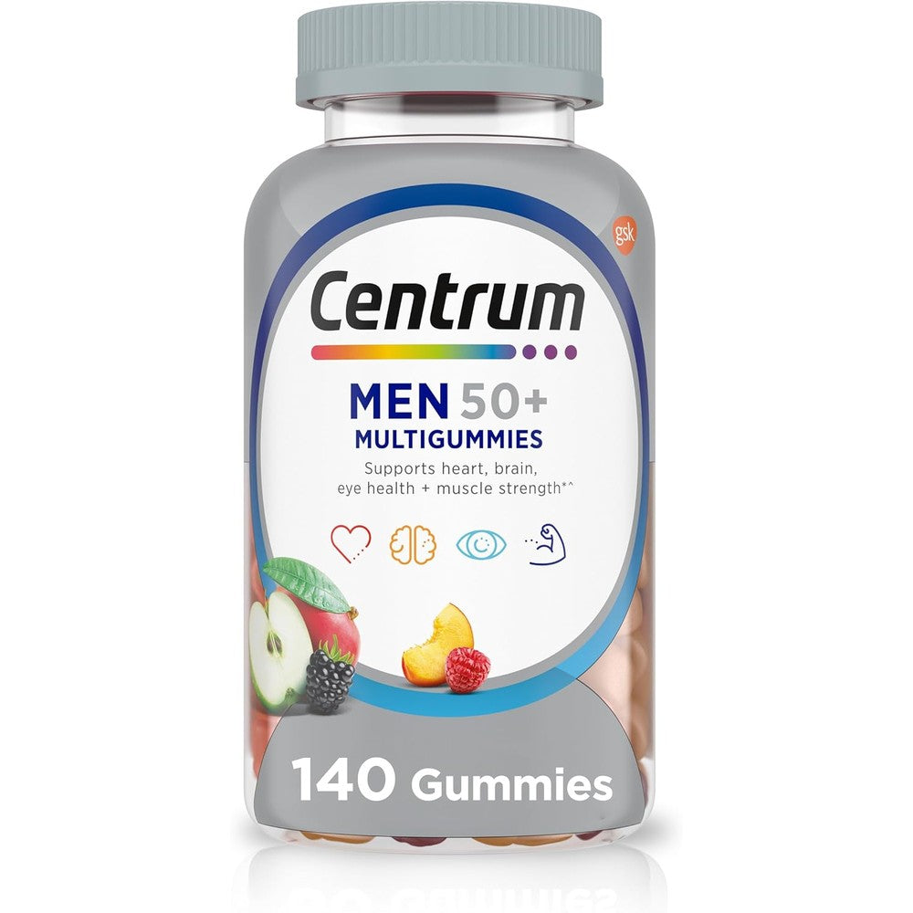 Centrum MultiGummies For Men 50 Plus Multivitamin And Multimineral Supplement With Vitamins D3 E B6 And B12 Assorted Fruit Flavor 140 Count