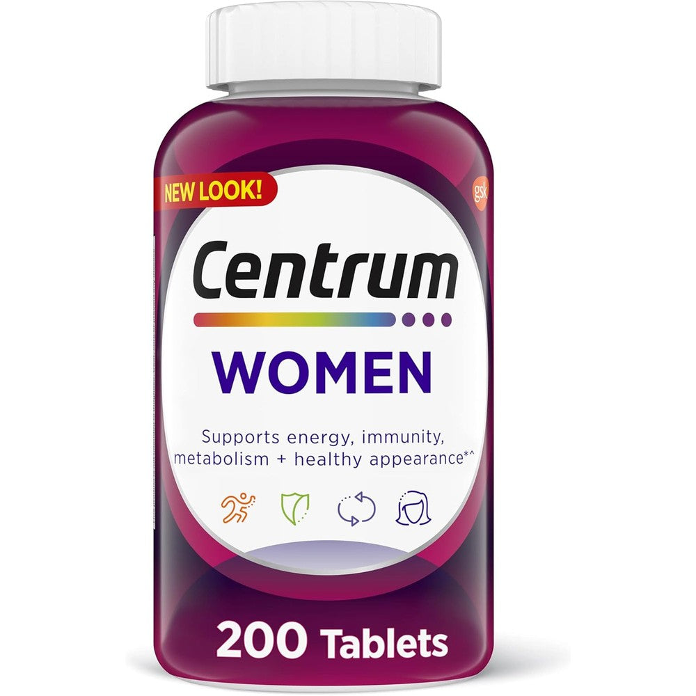 Centrum Multivitamin Tablet For Women With Iron Vitamin D3 B Vitamins And Antioxidants 200 Count