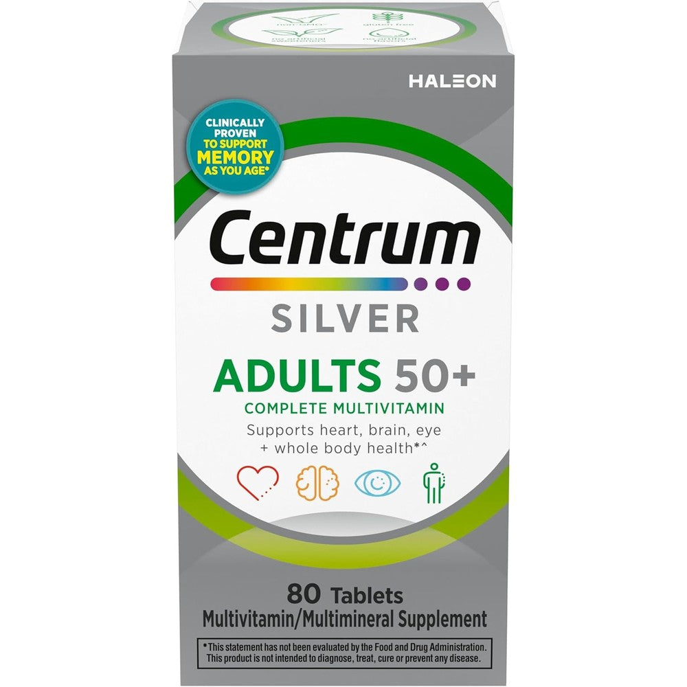 Centrum Silver Multivitamin For Adults 50 Plus Multivitamin Multimineral Supplement With Vitamin D3 Calcium And Antioxidants 80 Count