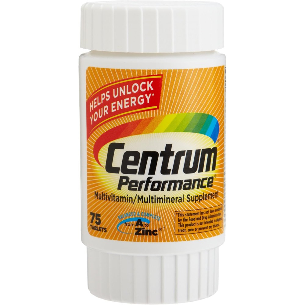 Centrum Performance Multivitamin And Mineral Supplement With Ginseng And Ginkgo Biloba 75 Tablets